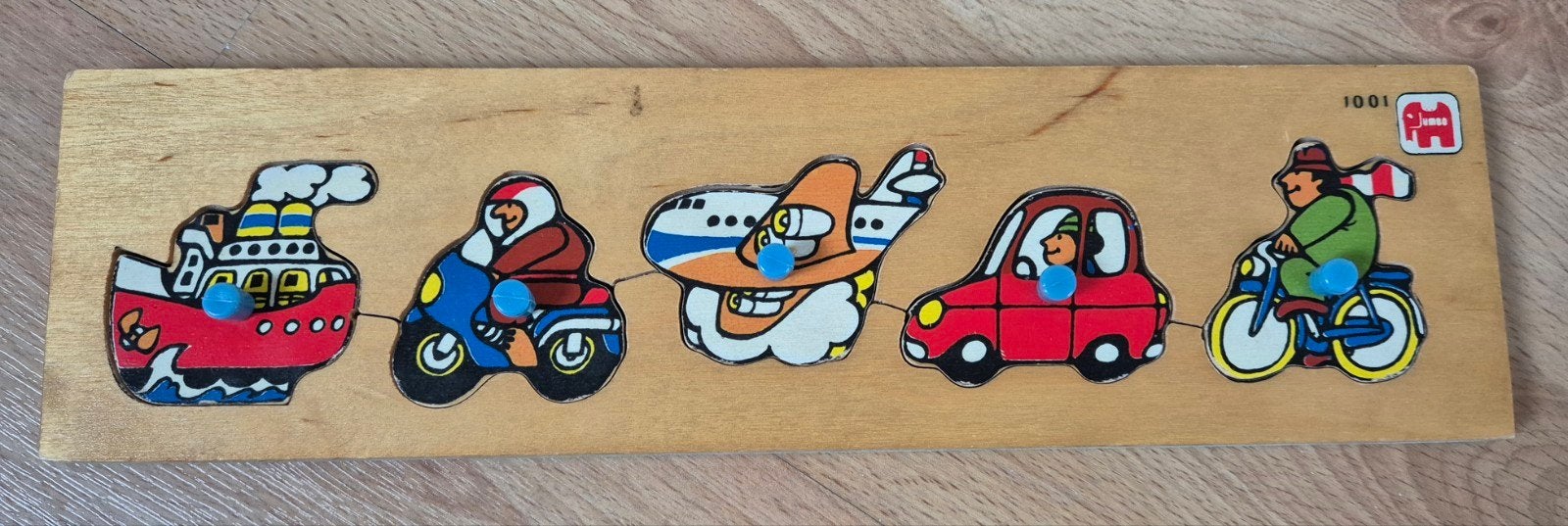 Houten voertuigen puzzel, Ophalen of Verzenden, Zo goed als nieuw, Van hout, Minder dan 10 stukjes