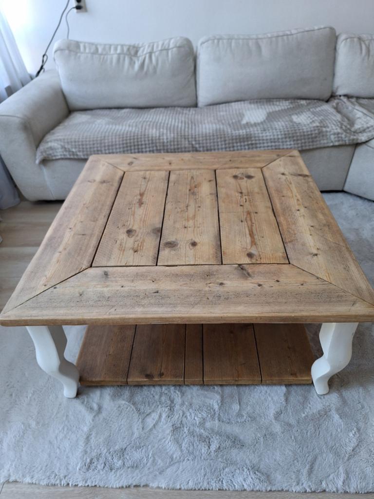 Houten salontafel, Ophalen, Gebruikt, 50 tot 100 cm, Vierkant