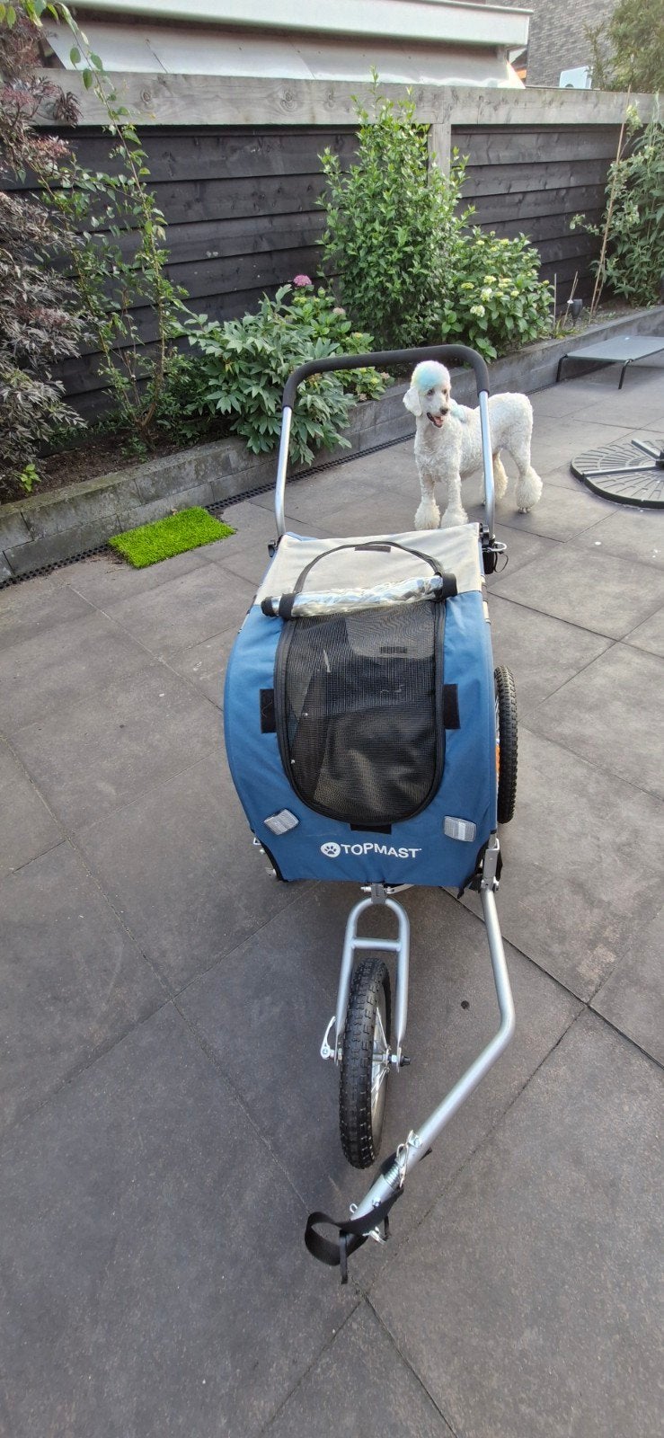 Topmast 2 in 1 honden fiets- & wandel-kar, Dieren en Toebehoren, Ophalen, Zo goed als nieuw