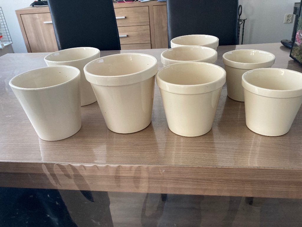 Gratis bloempotten, Tuin en Terras, Bloempotten, Ophalen, Gebruikt, Rond, Binnen