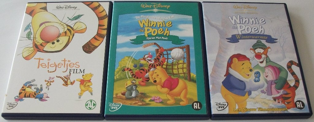 Film-Serie *** WINNIE DE POEH *** 3 stuks Walt Disney, Alle leeftijden, Nederlands, Ophalen of Verzenden, Zo goed als nieuw