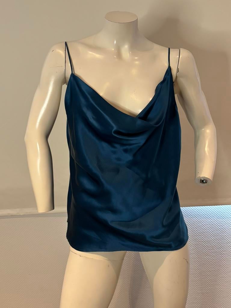 Anne fontaine zijde top maat 4   40, Maat 38/40 (M), Blauw, ., Ophalen of Verzenden