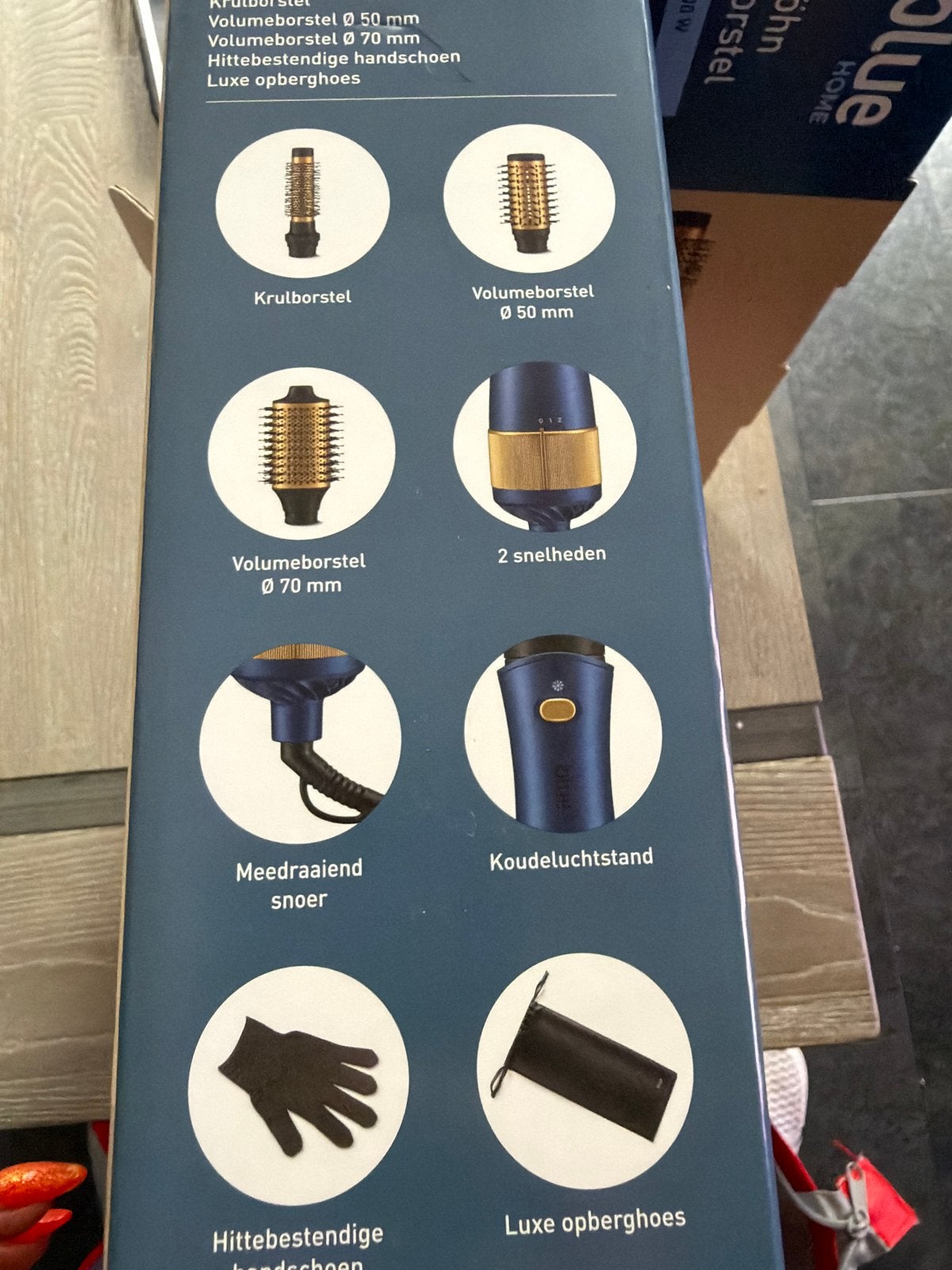 Blue Home Föhnborstel 1200W met 3 opzetstukken, Ophalen of Verzenden, Nieuw
