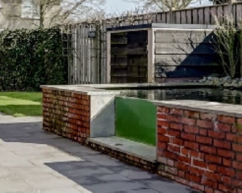 Vijver glas raam 1,50 x 54 cm (1,60 m incl. metaal), Tuin en Terras, Ophalen, Gebruikt