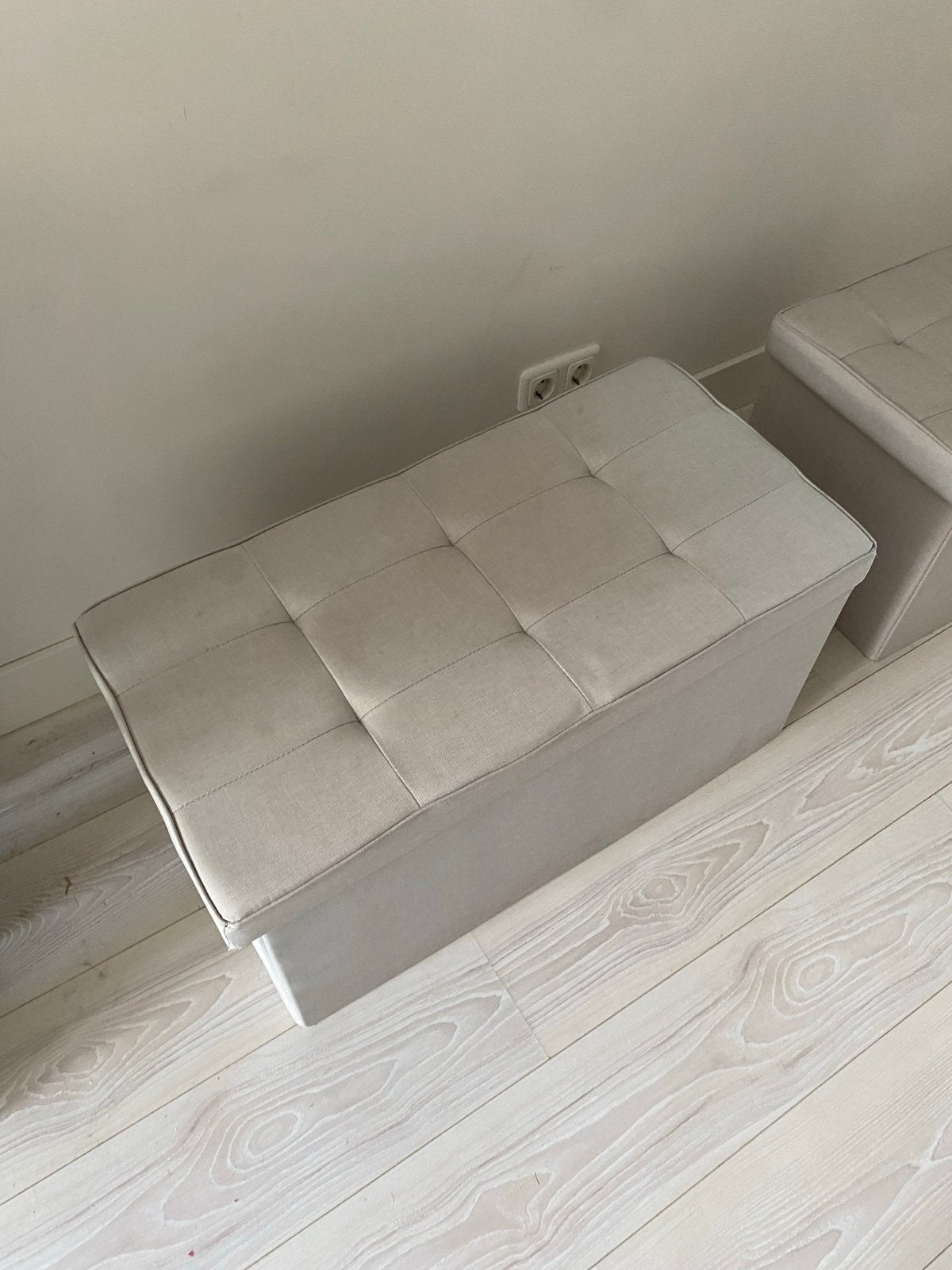 Set van 2 opvouwbare zit-/opbergboxen (80x40x40cm & 40x40x40, Ophalen, Gebruikt, Twee, Stof