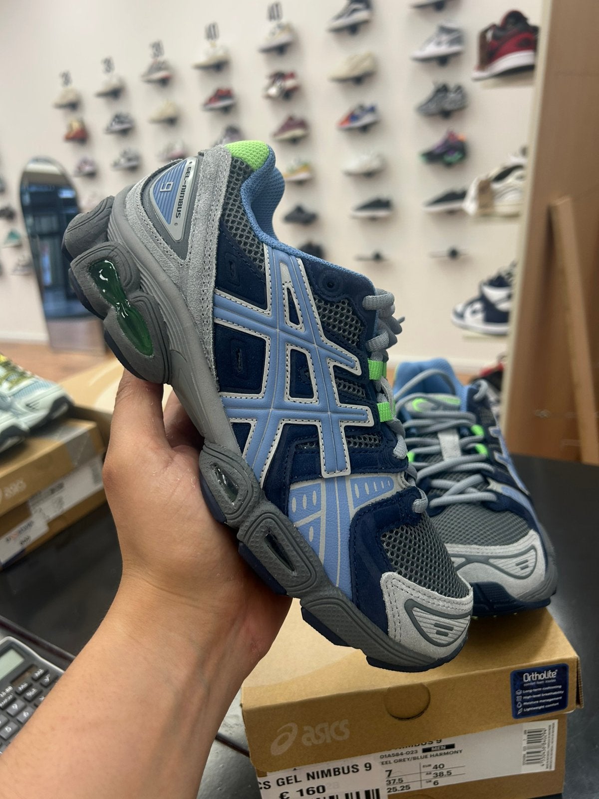 ASICS Gel-Nimbus 9 “Steel Grey / Blue Harmony” – EU 40, Schoenen, Nieuw, Ophalen of Verzenden, A