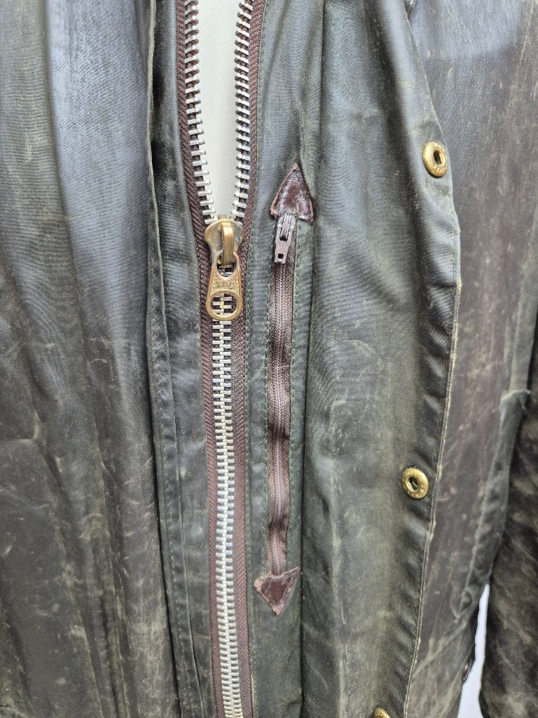 Barbour waxjas Border C44-112cm Doorleefd!, Barbour, Maat 56/58 (XL), Ophalen of Verzenden, Gedragen