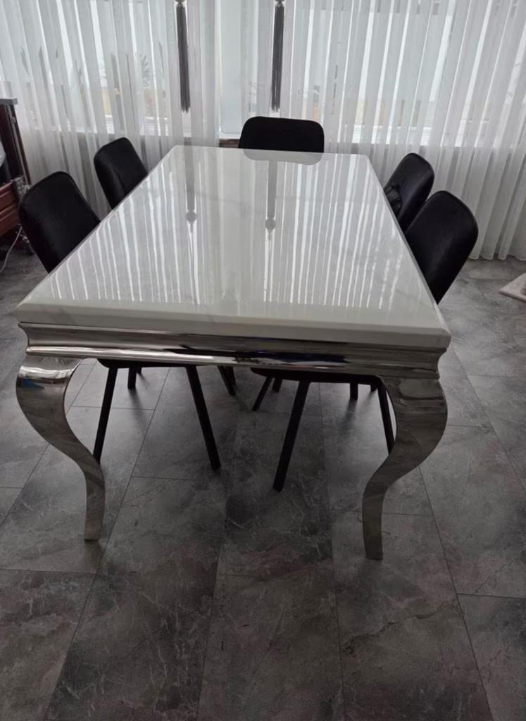 Marmeren tafel 90x160 !, Huis en Inrichting, Tafels | Eettafels, Ophalen, Marmer., 50 tot 100 cm, Zo goed als nieuw