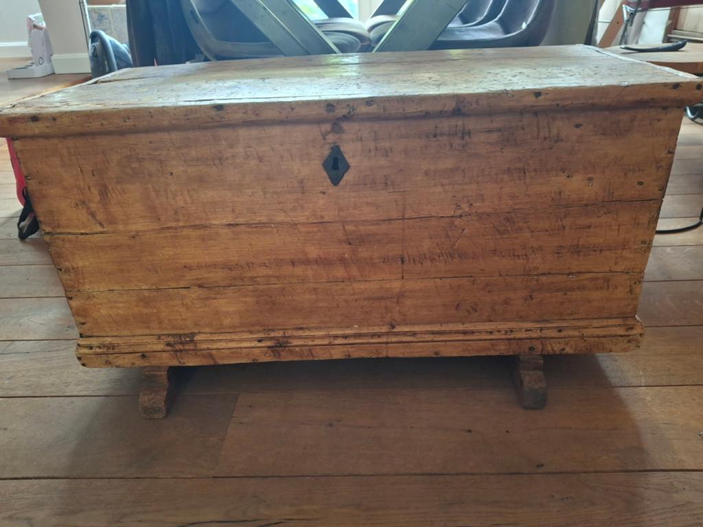 Antieke houten kist - Authentieke opbergkist, Huis en Inrichting, Ophalen, Gebruikt, 100 tot 150 cm, 50 tot 75 cm