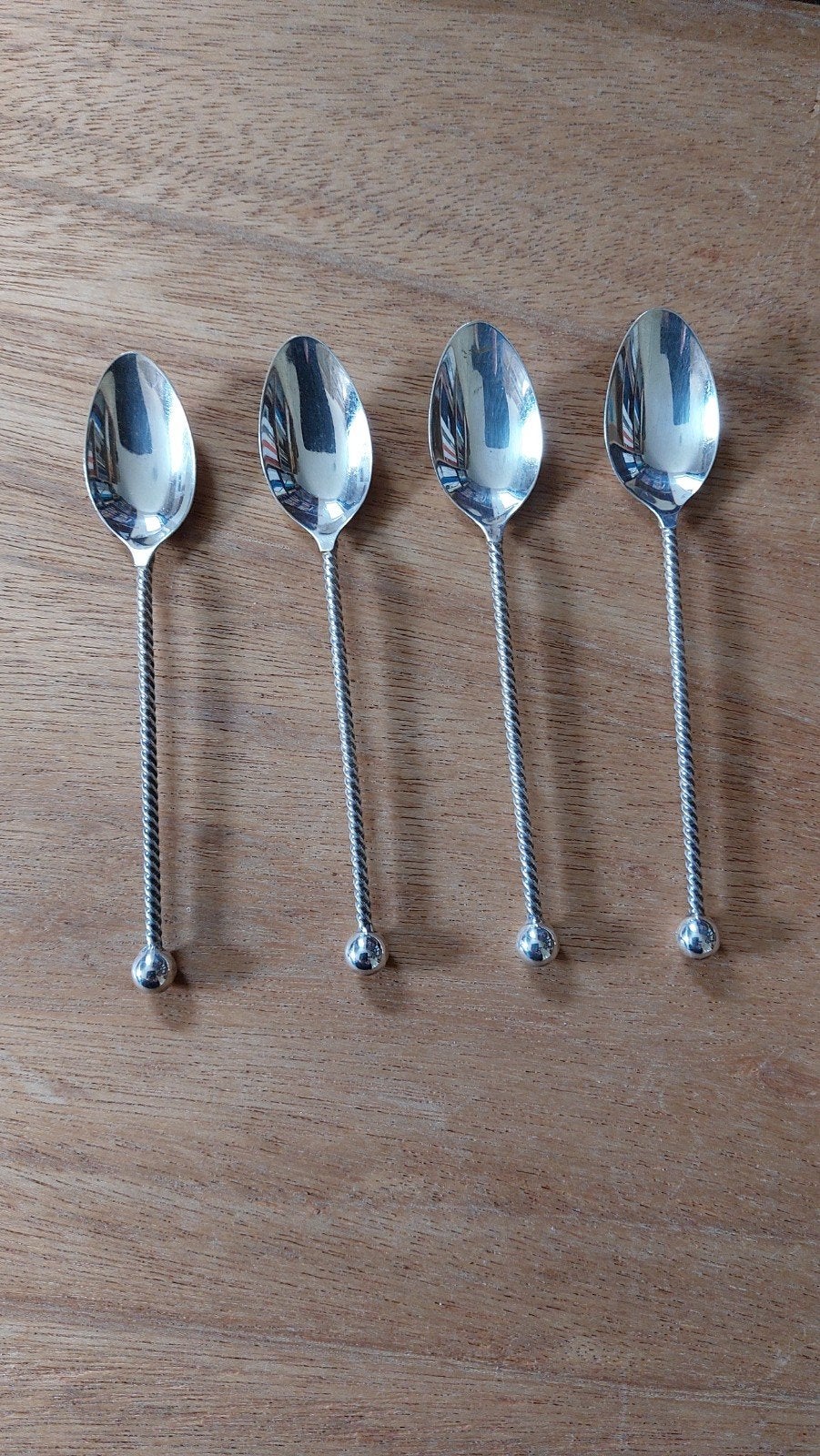 Te koop 4 verzilverde theelepels., Ophalen of Verzenden