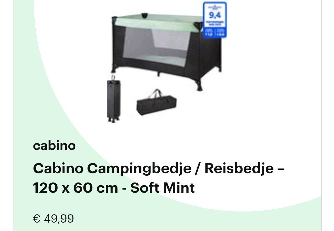 Cabino campingbedje met matras, Kinderen en Baby's, Ophalen of Verzenden, Zo goed als nieuw, Reisbedje