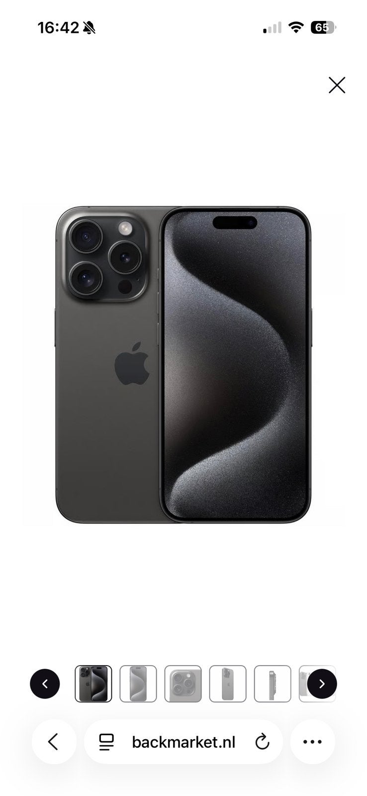 Zwarte iphone 15 pro, Ophalen, Gebruikt