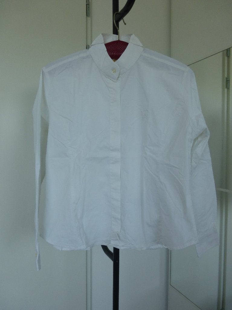 Witte wedstrijd blouse van Chamberlain Collection, Dieren en Toebehoren, Paardrijkleding, Gebruikt, Overige merken, S, Bovenkleding