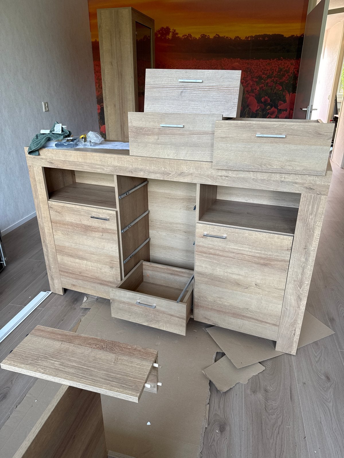 6 delige kastenset voor woonkamer, zelf afmaken, Ophalen, 100 tot 150 cm, Nieuw, Minder dan 150 cm