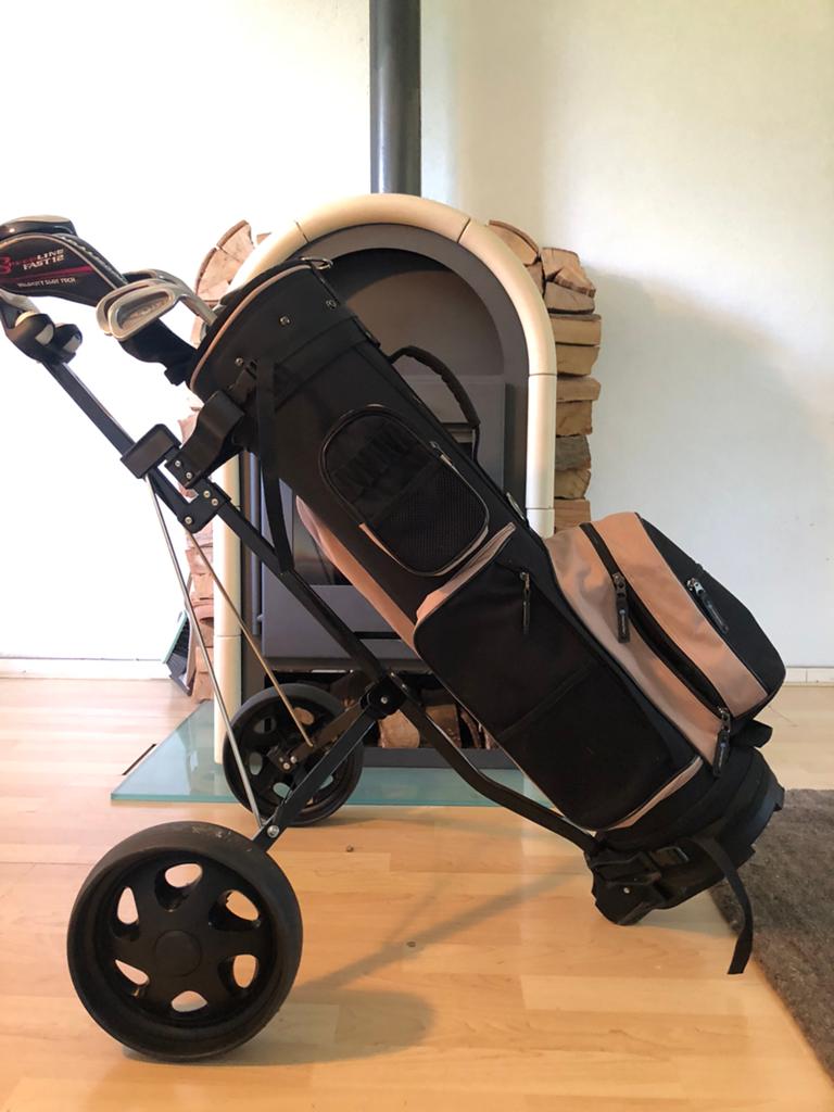 Goeie PING beginnerset …..en klaar & Tas met Golfkar., Ophalen of Verzenden, Zo goed als nieuw, Tas, Ping