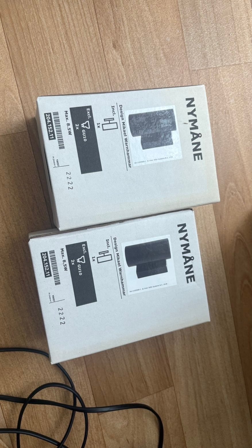 IKEA NYMÅNE GU10 Plafondspot Zwart - 2 stuks, Metaal, Zwart, GU10, Nieuw