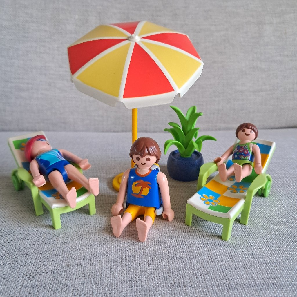 Playmobil zomers setje tuinset parasol plant poppetjes 1508, -, Losse onderdelen, -, Ophalen of Verzenden