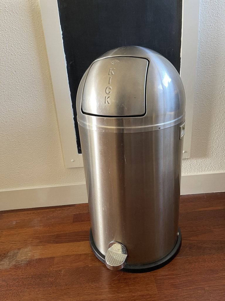 rvs Kickboy prullenbak, Ophalen, 50 – 75, Gebruikt, Met pedaal