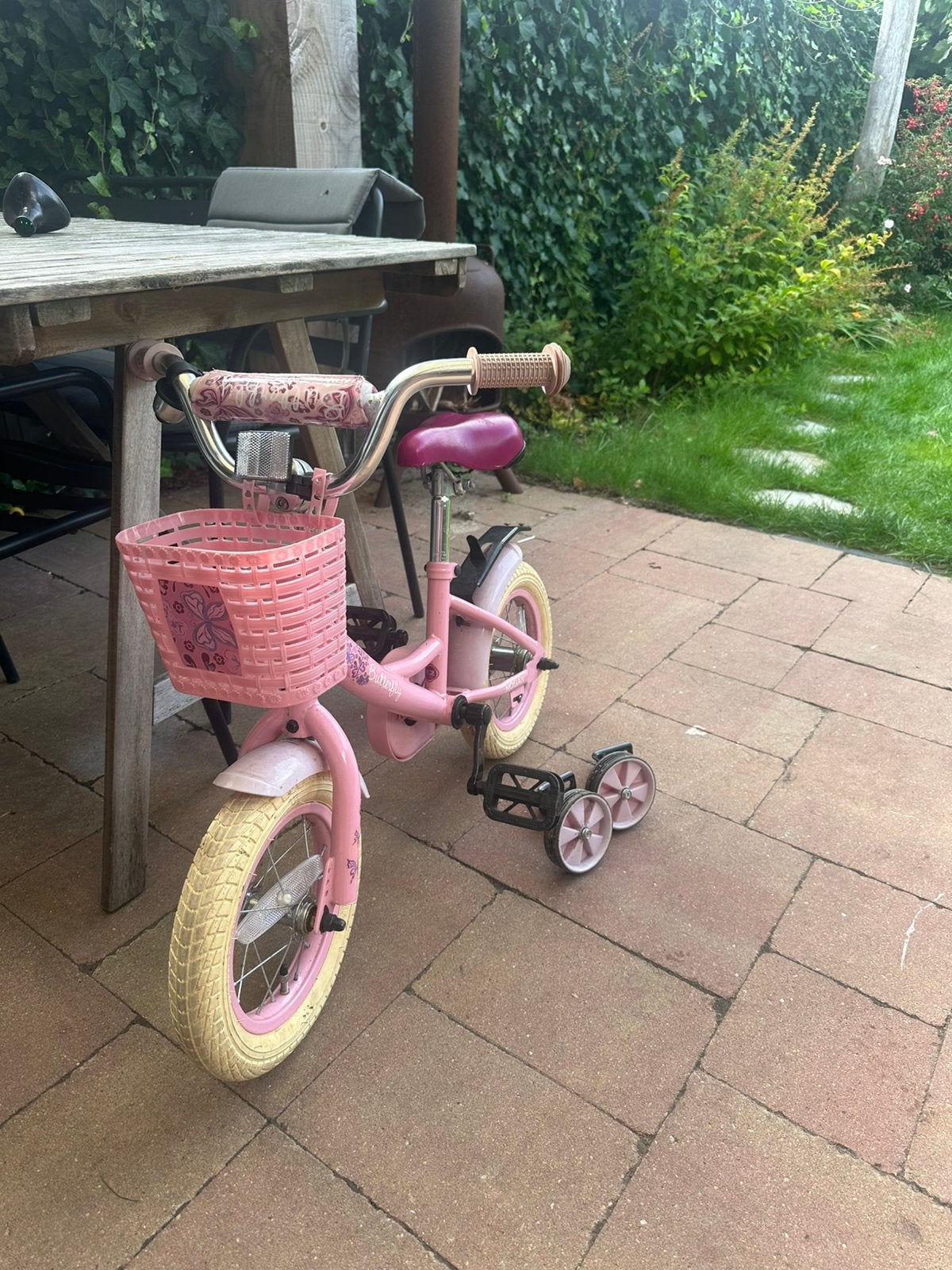 Nogan butterfly meisjesfiets, Ophalen, Zo goed als nieuw, Minder dan 16 inch, Zijwieltjes