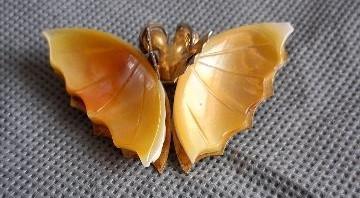 vlinder broche, Sieraden, Tassen en Uiterlijk, Broches, Zo goed als nieuw, Overige materialen, Goud, 4 tot 7 cm, Ophalen of Verzenden