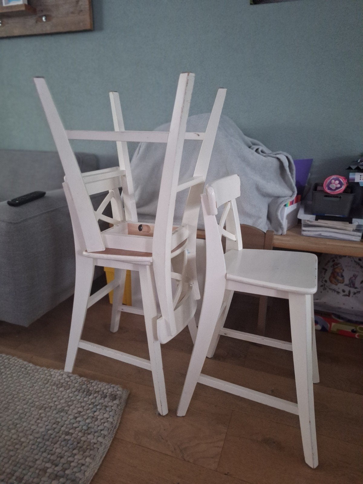 IKEA INGOLF kinderstoel - Wit, Huis en Inrichting, Stoelen, Ophalen, Gebruikt, Drie, Wit