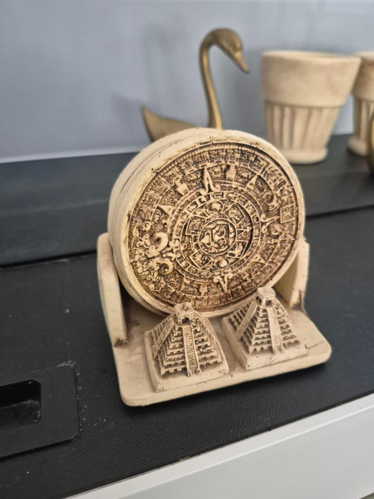 Steenachtige onderzetters met Azteekse kalender design, Ophalen of Verzenden