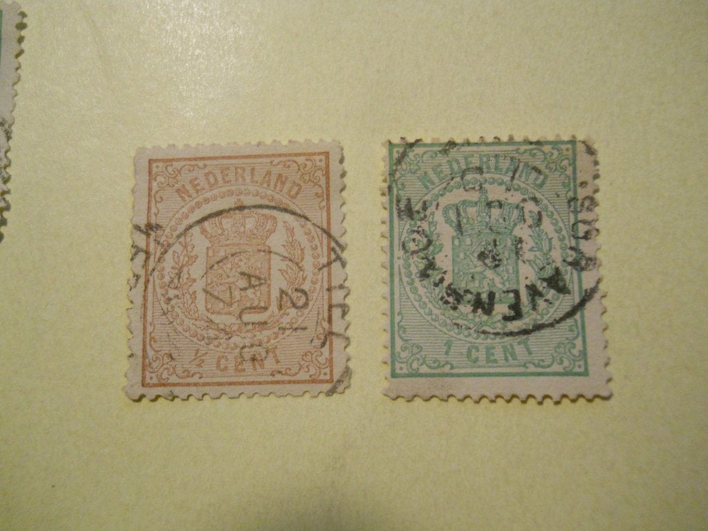 Nederland 1869 Wapenzegels Nvph.13+15 gestempeld, Ophalen of Verzenden, T/m 1940, Gestempeld
