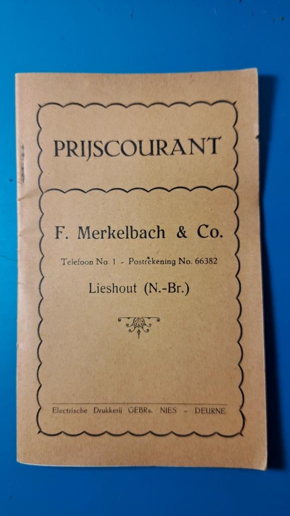 Merkelbach Lieshout meubels prijscourant 2 van 2 , ca 1900, Boeken, Ophalen of Verzenden, 20e eeuw of later, Zo goed als nieuw