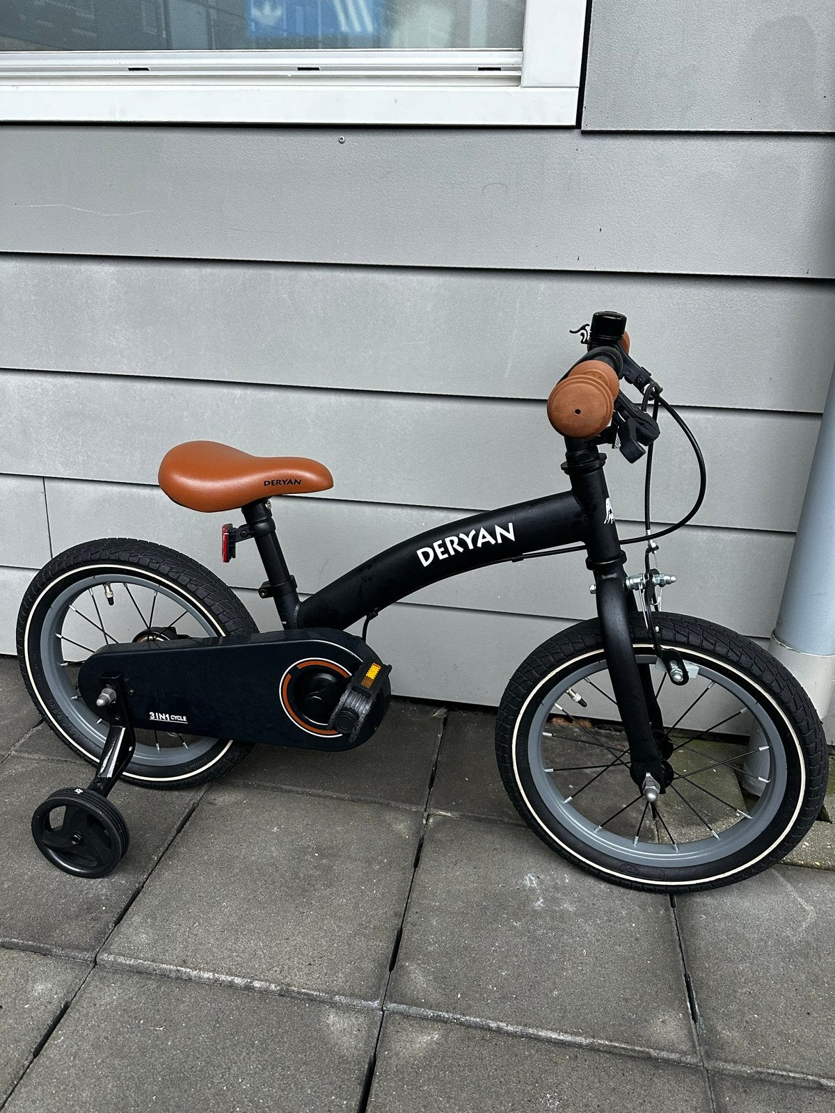 Deryan 3-in-1 Kinderfiets - Loopfiets met/zonder zijwielen, Ophalen, Zo goed als nieuw, Minder dan 16 inch, Zijwieltjes