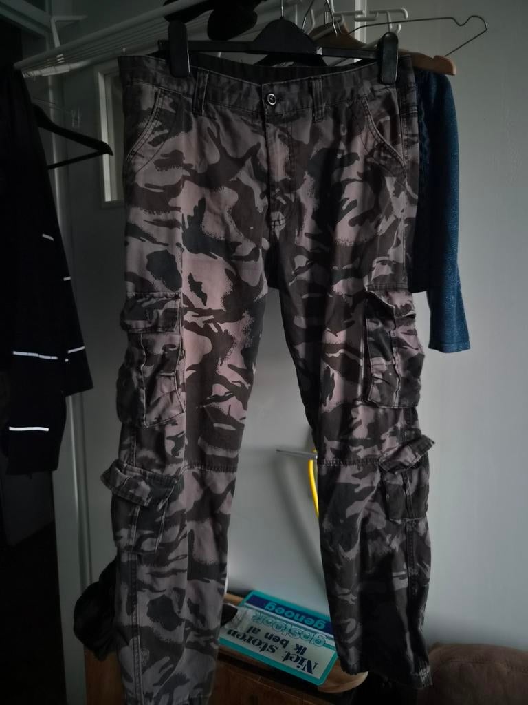 Legerbroek XL armypants grijs zwart, Ophalen of Verzenden