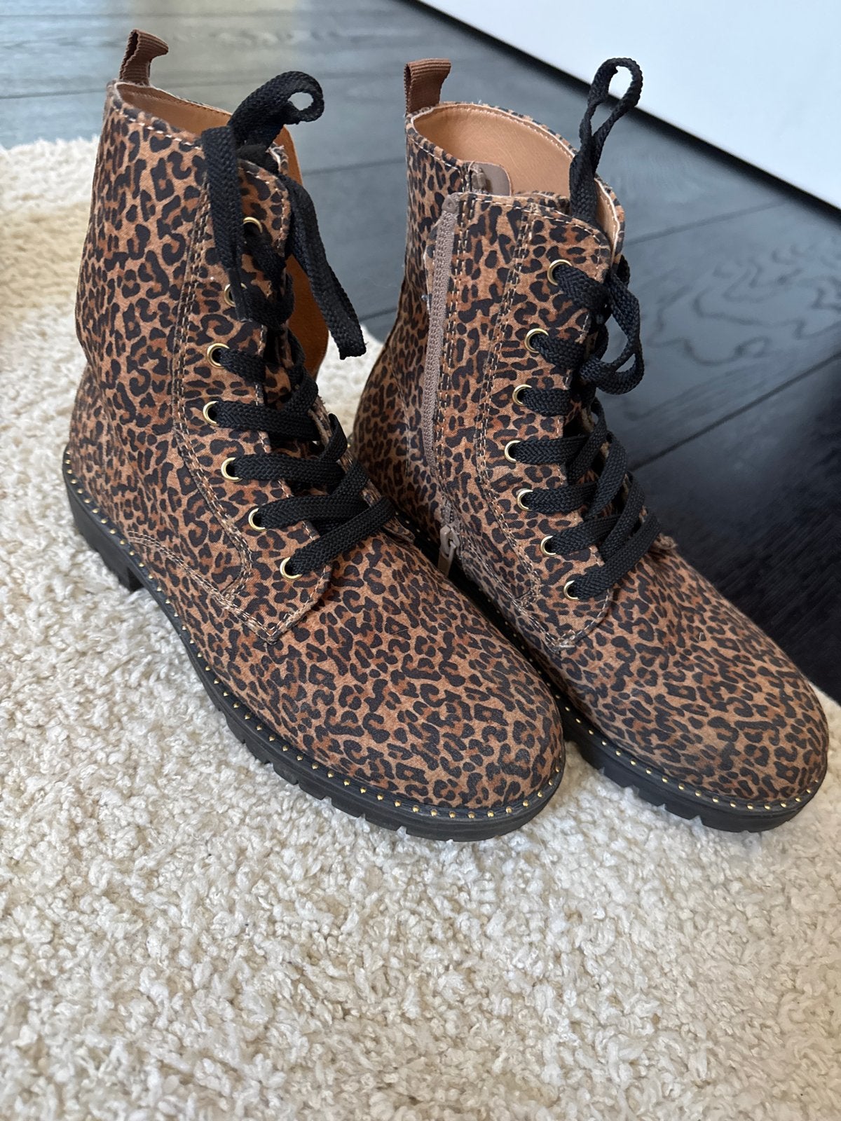 Leopardprint laarsjes maat 35, Bruin, Lage of Enkellaarzen, Ophalen of Verzenden, Zo goed als nieuw