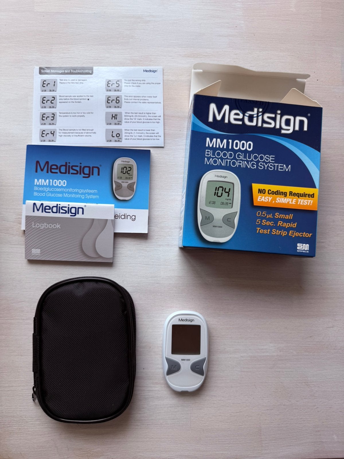 Medisign Glucosemeter MM1000 Kat En Hond, Dieren en Toebehoren, Ophalen, Zo goed als nieuw