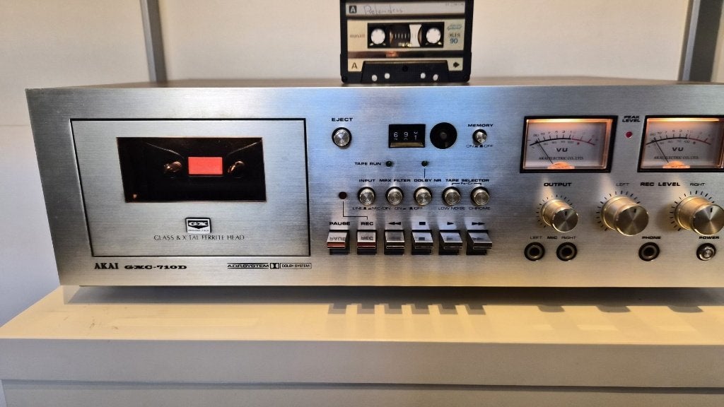 Akai GX-710D Cassettedeck - Gereviseerd, Ophalen of Verzenden, Enkel, Akai, Tape counter