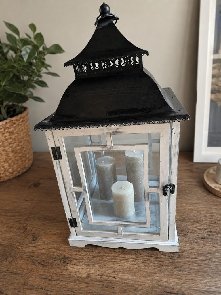 Groot windlicht inclusief kaarsen, Ophalen, Gebruikt, Metaal, 25 tot 50 cm