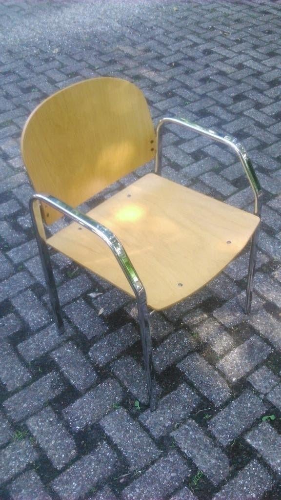 Vintage stoel 7 stoelen eetkamerstoelen stapelstoelen, Ophalen, Gebruikt, Overige kleuren, Vintage design Mid Century jaren 60 70 80 schoolstoelen