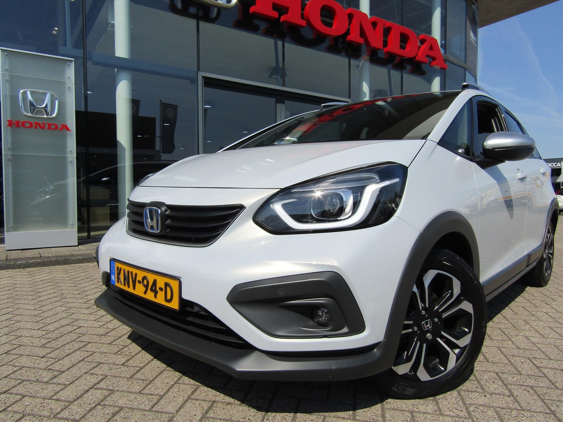Honda Jazz 1.5 i-MMD 109pk Hybrid CVT Crosstar, Auto's, Honda, Stof, 4 cilinders, Wit, 98 pk