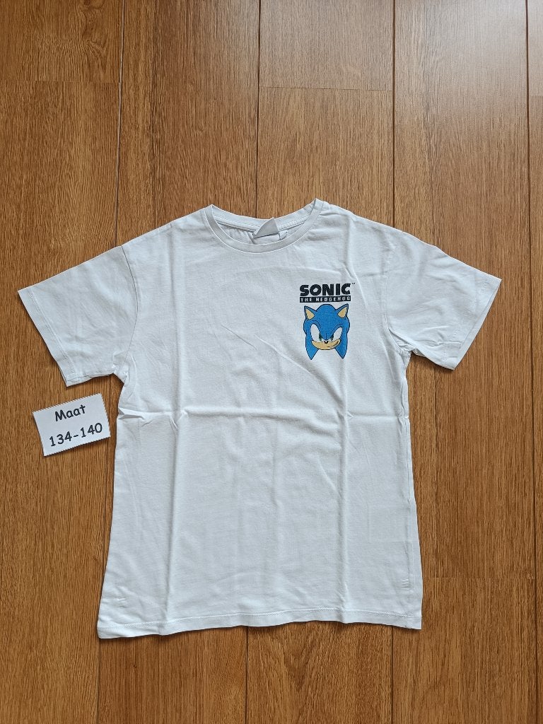 Sonic t-shirt C&A maat 134 wit, Kinderen en Baby's, Gebruikt, C&A, Ophalen of Verzenden, Shirt of Longsleeve