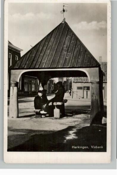 Herkingen Visbank st 1952, Verzenden, 1940 tot 1960, Gelopen, Zuid-Holland