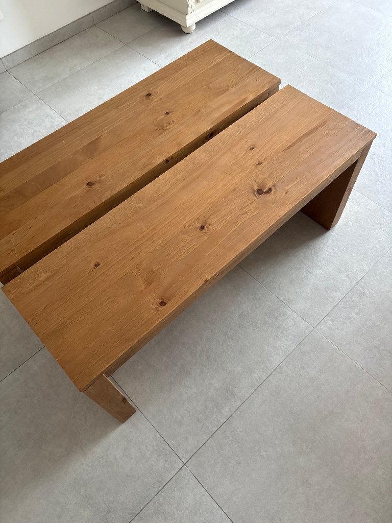 2 x Massief grenen bank, Malio LA REDOUTE, Ophalen, Gebruikt, Eenpersoons, Minder dan 75 cm