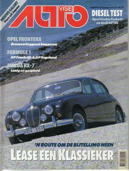Autovisie 15 1992 : Jaguar MK2 - Audi 80 - Mazda RX7 - Opel, Ophalen of Verzenden, Gelezen, Algemeen