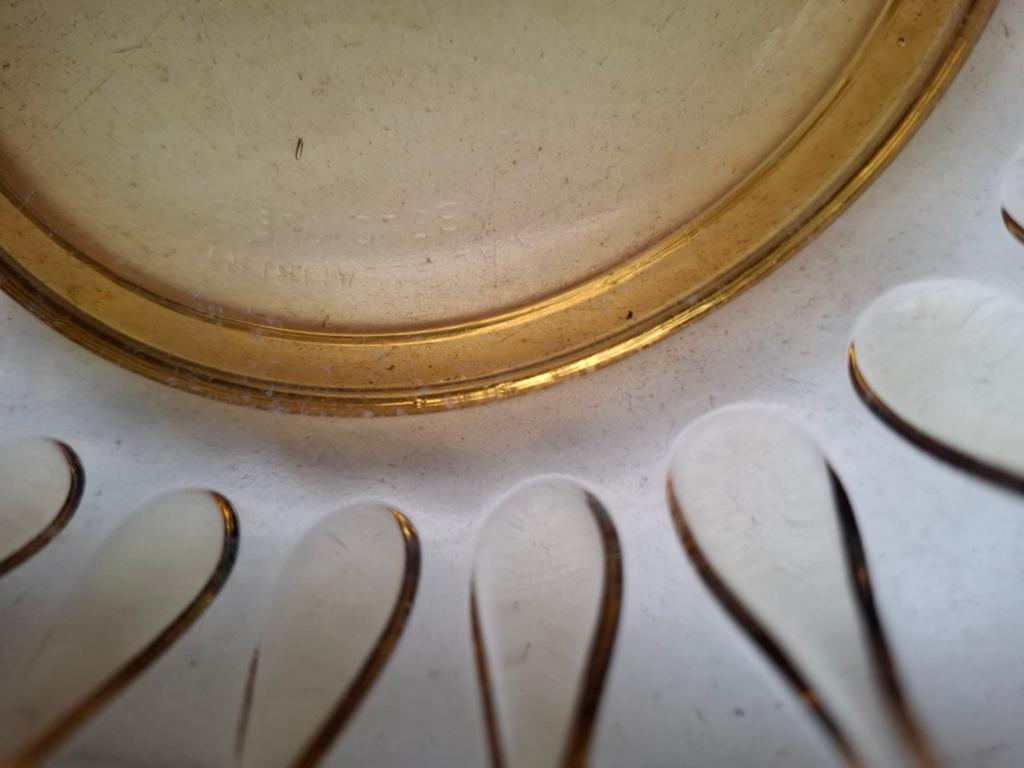 Val St Lambert Amberkleurige Kom met oren., Antiek en Kunst, Ophalen of Verzenden