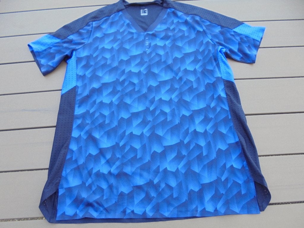 Blauw sport shirt DECATHLON, Maat 52/54 (L), Blauw, Ophalen of Verzenden, Zo goed als nieuw