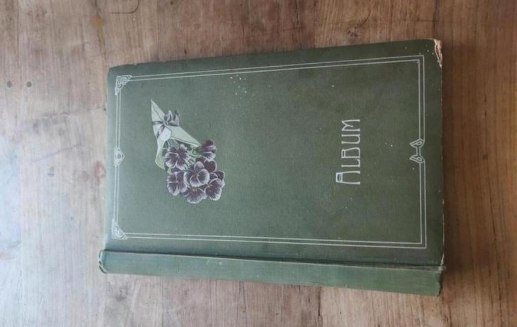 Vintage fotoalbum of kaartenalbum met bloemenprint, Ophalen of Verzenden