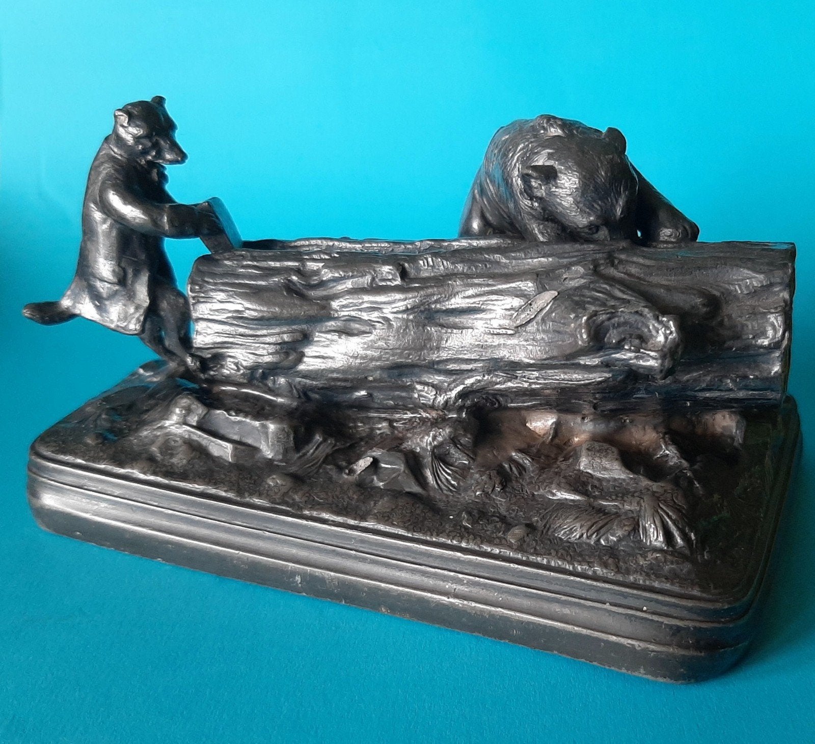 Antiek WMF Jugendstil beeldje " den vos Reynearde"⁸, Ophalen of Verzenden, Gebruikt