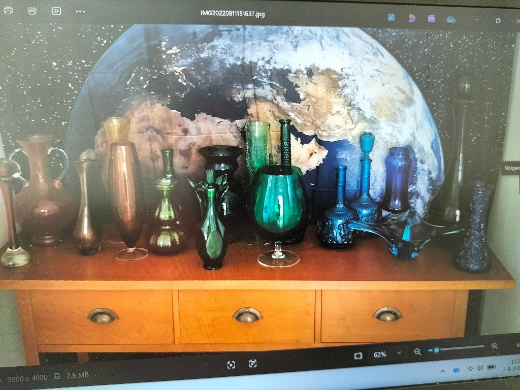 Vintage Italiaans Empoli kunstglas / vazen jaren 60, Ophalen of Verzenden, Glas