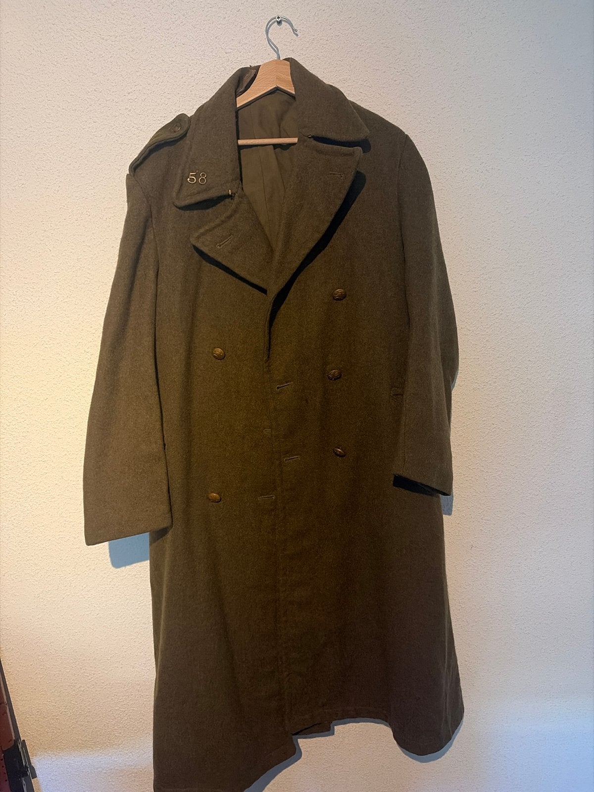 Vintage Belgische Leger Overjas, Ophalen of Verzenden, Landmacht, Overige gebieden, Kleding of Schoenen