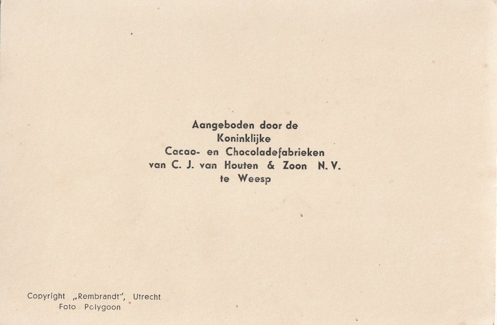 RECLAME HOUTEN CHOCOLADE PRINSES JULIANA  JAREN 30 .. KN534, Verzenden, 1920 tot 1940, Ongelopen, Sterren en Beroemdheden