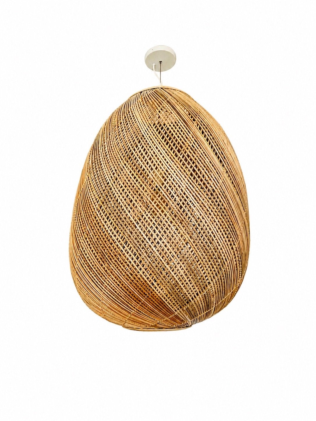 Eyecatcher lamp van geweven rotan - natuurlijke look