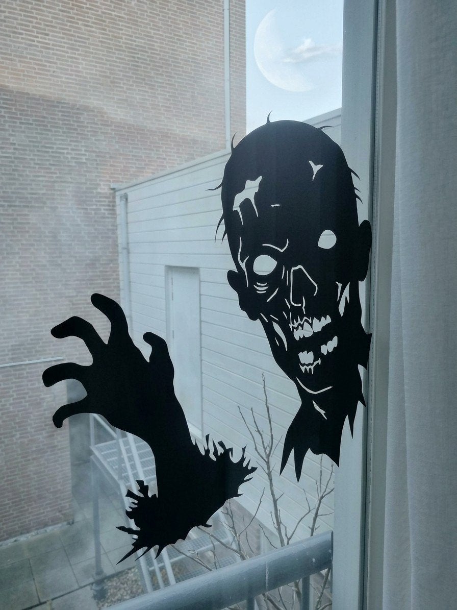 Halloween Zombie Raamsticker statiche, Ophalen of Verzenden, Nieuw, Sticker