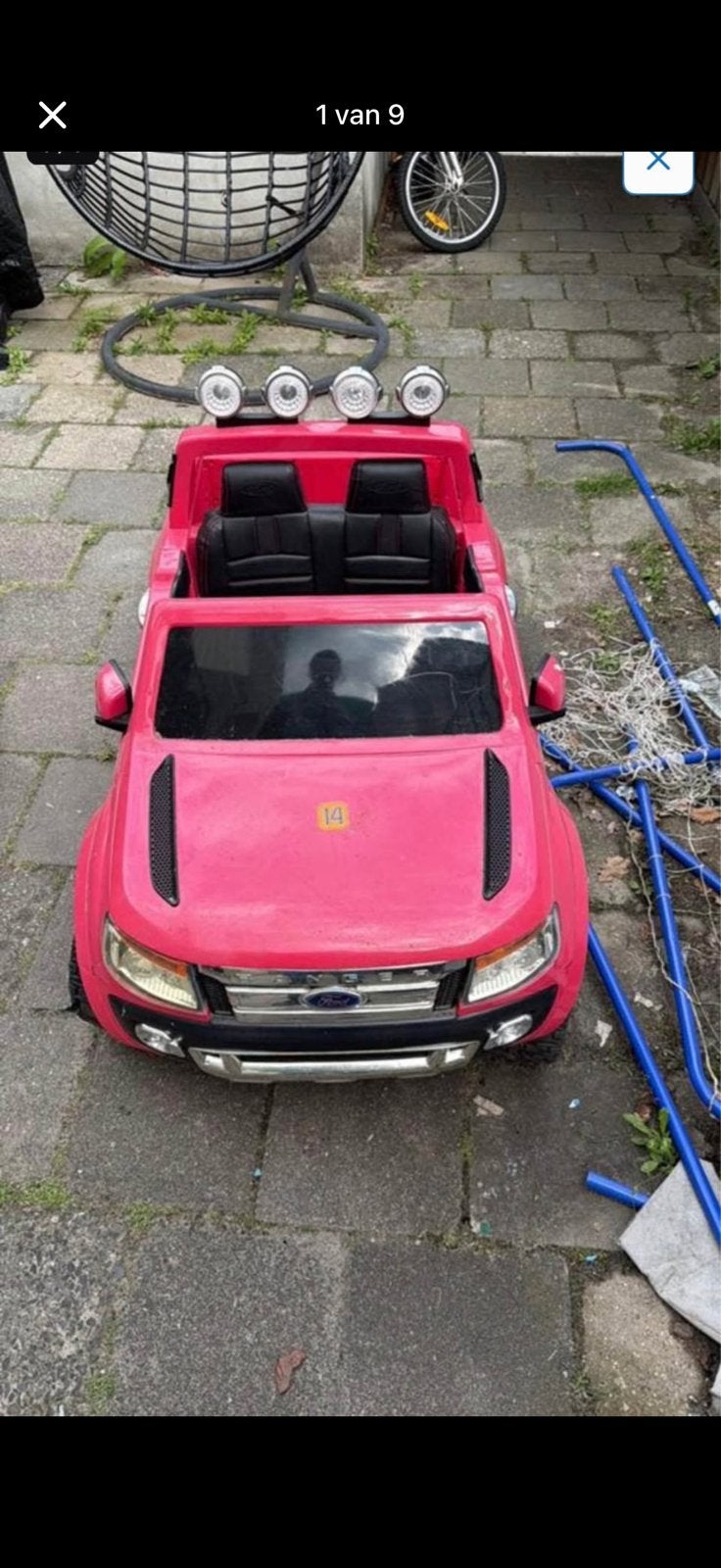 Roze elektrische auto, Ophalen, Zo goed als nieuw